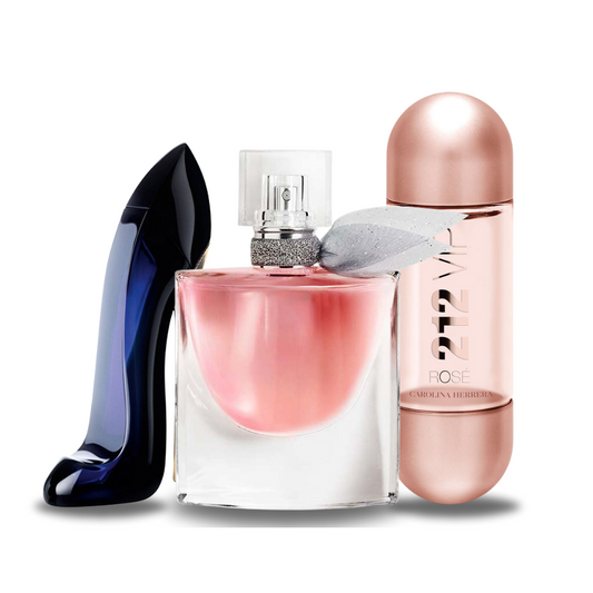 Set of 3 fragrances: Carolina Herrera GOOD GIRL, Lancôme LA VIE EST BELLE and Carolina Herrera 212 VIP ROSÉ (Eau de Parfum)