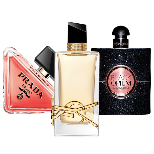 Set of 3 fragrances: Prada Paradoxe, Yves Saint Laurent Black Opium and Libre (Eau de Parfum)