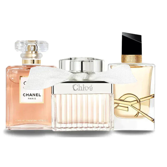 Set of 3 fragrances: Chanel COCO MADEMOISELLE, Yves Saint Laurent LIBRE and CHLOÉ (Eau de Parfum)